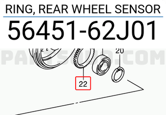 Suzuki 5645162J01 RING, REAR WHEEL SENSOR