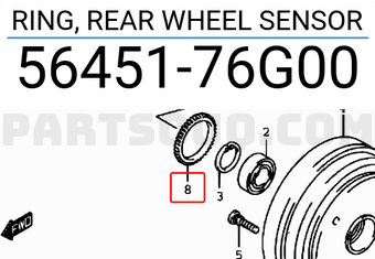 Suzuki 5645176G00 RING, REAR WHEEL SENSOR