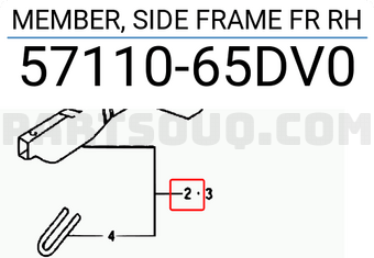 Suzuki 5711065DV0 MEMBER, SIDE FRAME FR RH