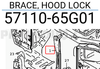 Suzuki 5711065G01 BRACE, HOOD LOCK