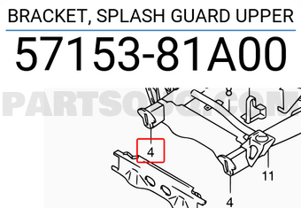 Suzuki 5715381A00 BRACKET, SPLASH GUARD UPPER