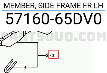 Suzuki 5716065DV0 MEMBER, SIDE FRAME FR LH
