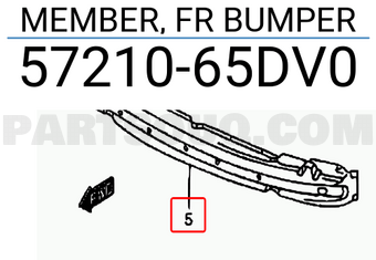 Suzuki 5721065DV0 MEMBER, FR BUMPER