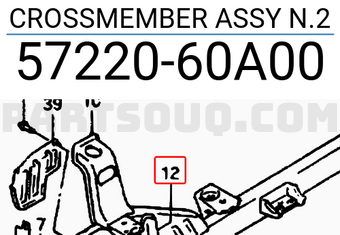 Suzuki 5722060A00 CROSSMEMBER ASSY N.2