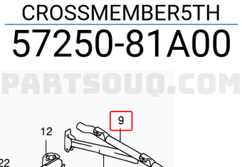 Suzuki 5725081A00 CROSSMEMBER5TH