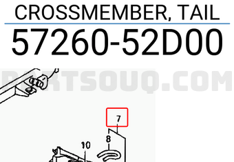 Suzuki 5726052D00 CROSSMEMBER, TAIL