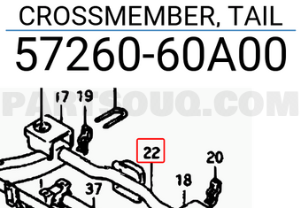 Suzuki 5726060A00 CROSSMEMBER, TAIL