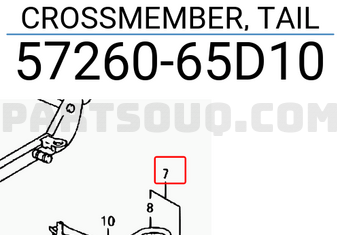 Suzuki 5726065D10 CROSSMEMBER, TAIL