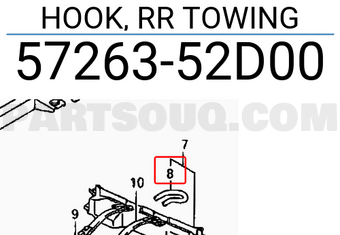 Suzuki 5726352D00 HOOK, RR TOWING