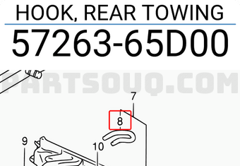 Suzuki 5726365D00 HOOK, REAR TOWING