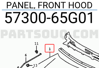 Suzuki 5730065G01 PANEL, FRONT HOOD