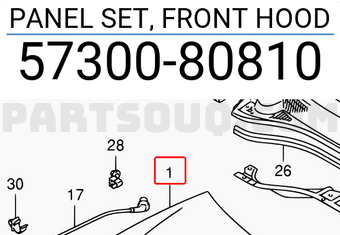 Suzuki 5730080810 PANEL SET, FRONT HOOD