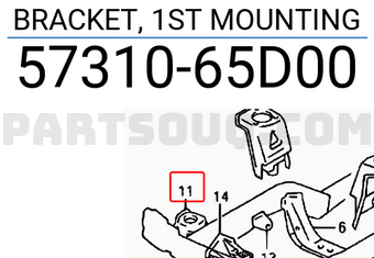 Suzuki 5731065D00 BRACKET, 1ST MOUNTING