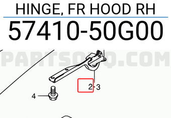 Suzuki 5741050G00 HINGE, FR HOOD RH