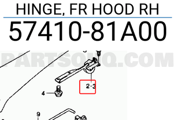 Suzuki 5741081A00 HINGE, FR HOOD RH