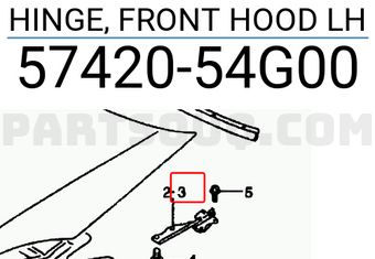 Suzuki 5742054G00 HINGE, FRONT HOOD LH