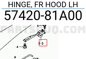 Suzuki 5742081A00 HINGE, FR HOOD LH