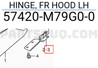 Suzuki 57420M79G00 HINGE, FR HOOD LH