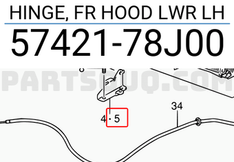 Suzuki 5742178J00 HINGE, FR HOOD LWR LH