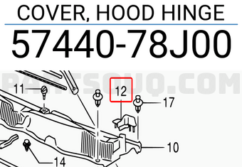 Suzuki 5744078J00 COVER, HOOD HINGE