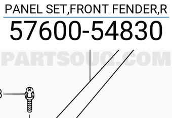 Suzuki 5760054830 PANEL SET,FRONT FENDER,R