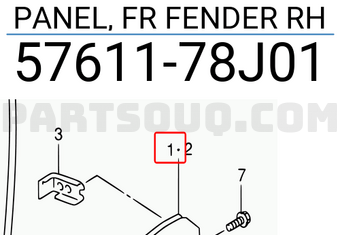 Suzuki 5761178J01 PANEL, FR FENDER RH