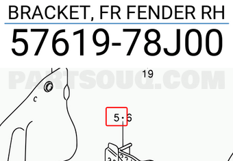 Suzuki 5761978J00 BRACKET, FR FENDER RH
