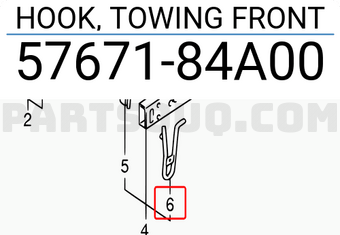 Suzuki 5767184A00 HOOK, TOWING FRONT