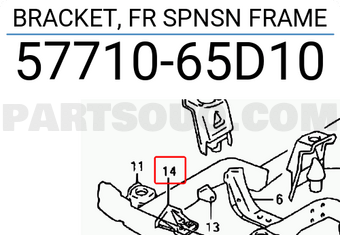 Suzuki 5771065D10 BRACKET, FR SPNSN FRAME