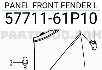 Suzuki 5771161P10 PANEL FRONT FENDER L