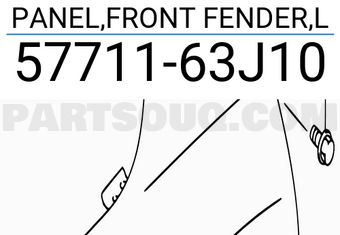 Suzuki 5771163J10 PANEL,FRONT FENDER,L