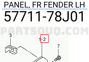 Suzuki 5771178J01 PANEL, FR FENDER LH