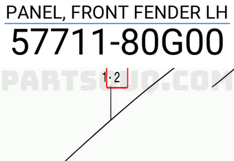 Suzuki 5771180G00 PANEL, FRONT FENDER LH