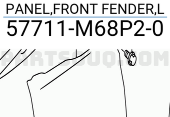 Suzuki 57711M68P20 PANEL,FRONT FENDER,L