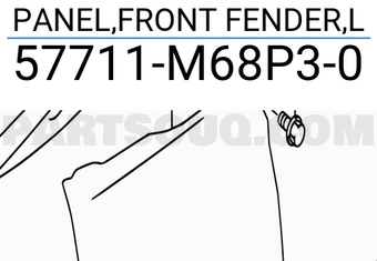 Suzuki 57711M68P30 PANEL,FRONT FENDER,L