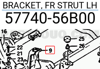 Suzuki 5774056B00 BRACKET, FR STRUT LH
