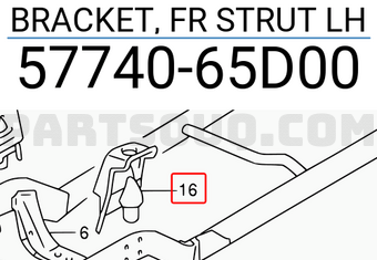 Suzuki 5774065D00 BRACKET, FR STRUT LH