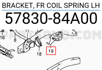 Suzuki 5783084A00 BRACKET, FR COIL SPRING LH