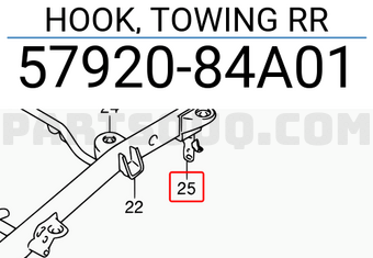 Suzuki 5792084A01 HOOK, TOWING RR
