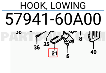 Suzuki 5794160A00 HOOK, LOWING