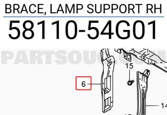 Suzuki 5811054G01 BRACE, LAMP SUPPORT RH