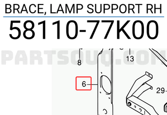 Suzuki 5811077K00 BRACE, LAMP SUPPORT RH