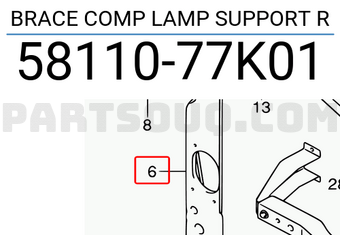 Suzuki 5811077K01 BRACE COMP LAMP SUPPORT R