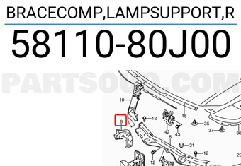 Suzuki 5811080J00 BRACECOMP,LAMPSUPPORT,R