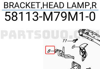 Suzuki 58113M79M10 BRACKET,HEAD LAMP,R