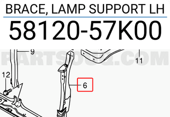 Suzuki 5812057K00 BRACE, LAMP SUPPORT LH
