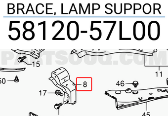 Suzuki 5812057L00 BRACE, LAMP SUPPOR
