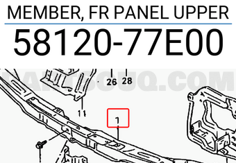 Suzuki 5812077E00 MEMBER, FR PANEL UPPER