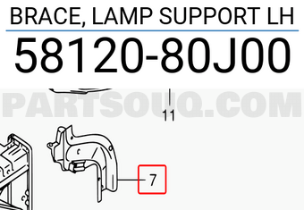 Suzuki 5812080J00 BRACE, LAMP SUPPORT LH