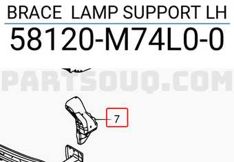 Suzuki 58120M74L00 BRACE LAMP SUPPORT LH
